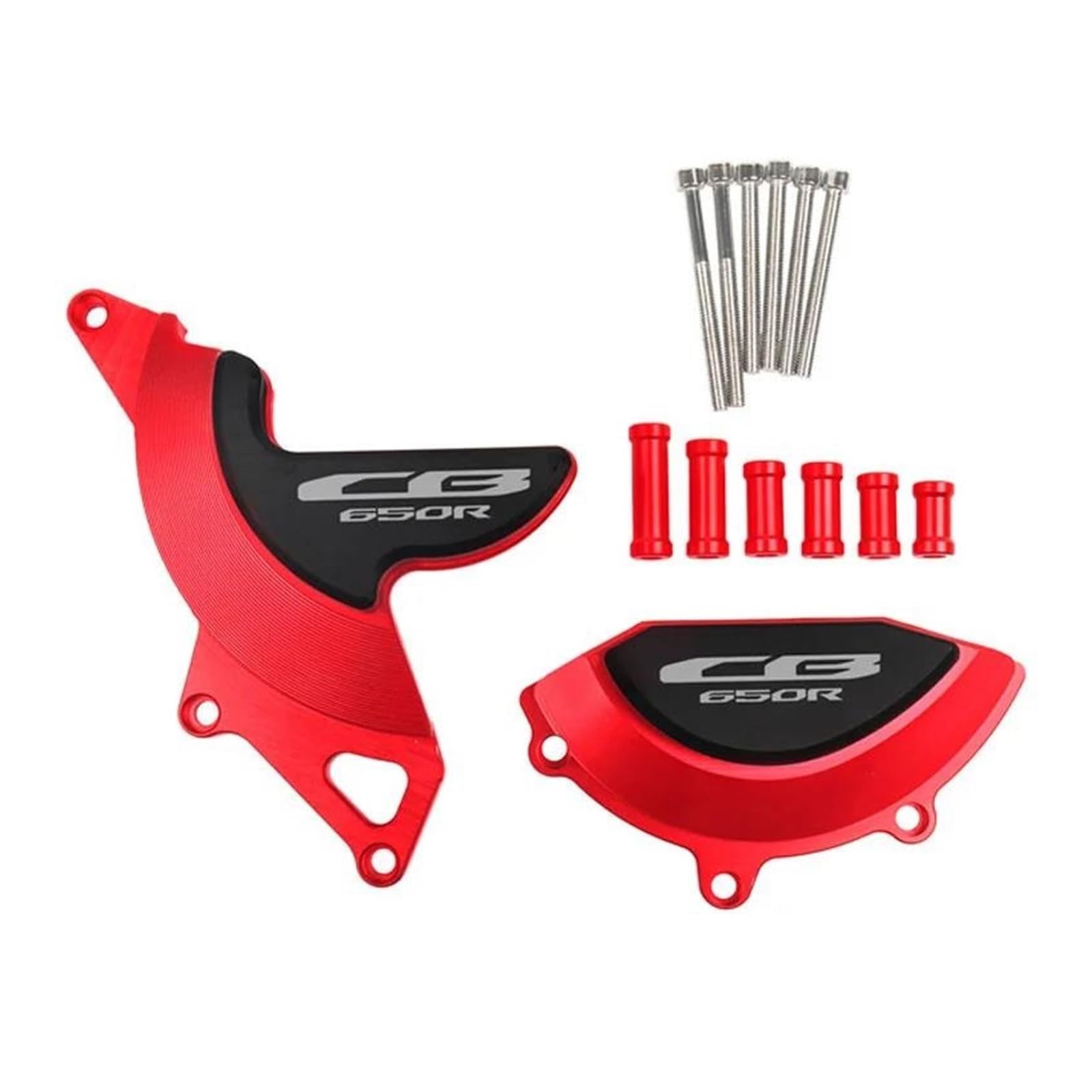 mojieuouo Für CB650R CB 650R 2019 2020 2021 Motorgehäuse Stator Kupplungsabdeckung Guards Crash Pad Sturzpads Schutz(Red) von mojieuouo