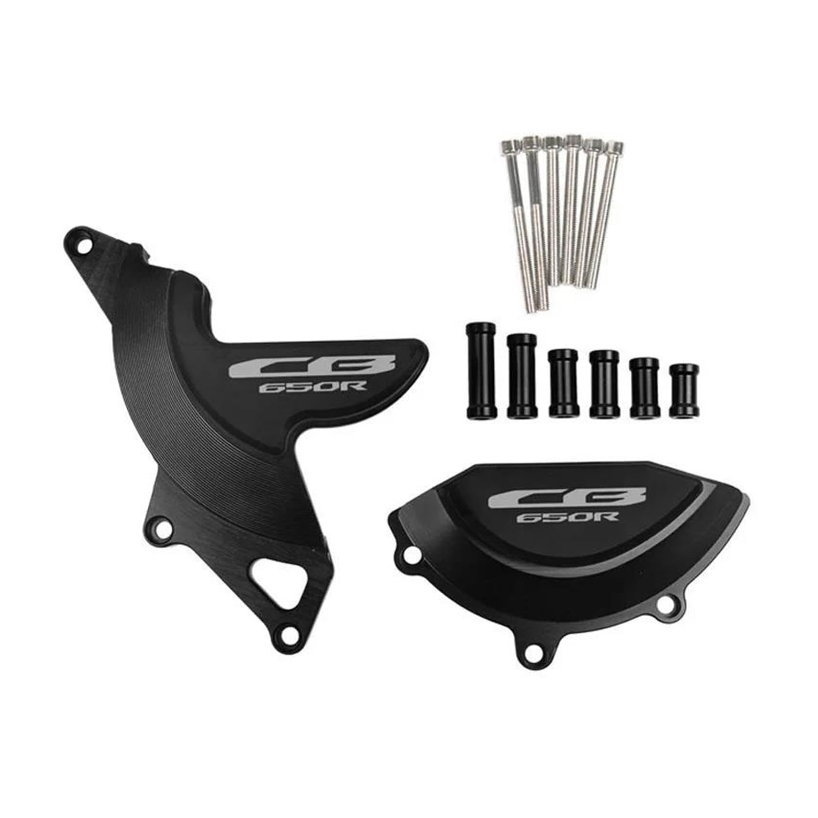 mojieuouo Für CB650R CB 650R 2019 2020 2021 Motorgehäuse Stator Kupplungsabdeckung Guards Crash Pad Sturzpads Schutz(Schwarz) von mojieuouo