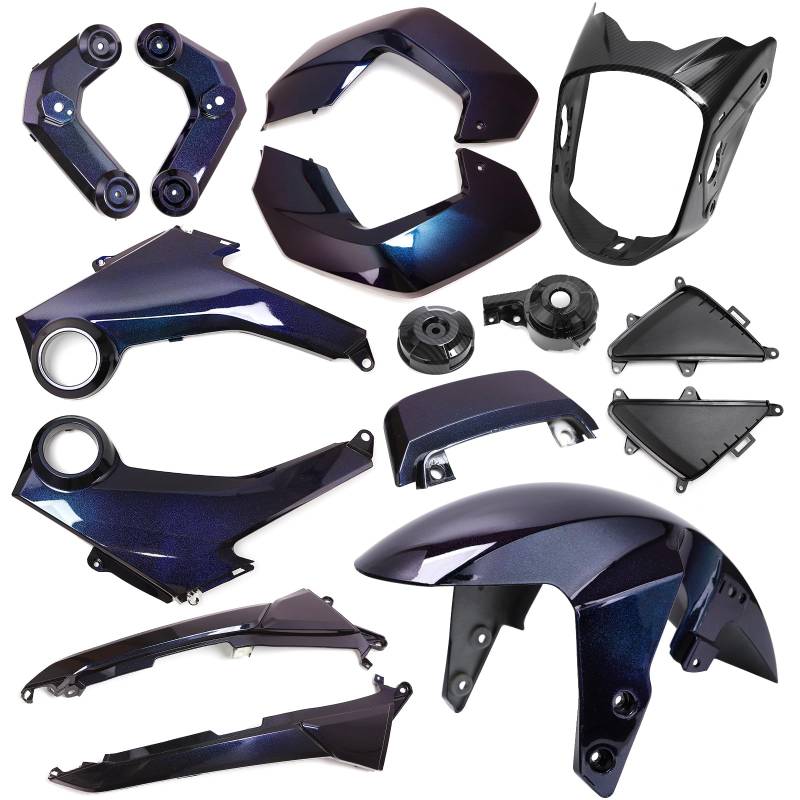 Mokuo Motorradverkleidungsset aus ABS-Material, kompatibel mit Honda Grom MSX 125 SF 2013–2016, lila Farbe mit chromatischem Effekt von mokuo