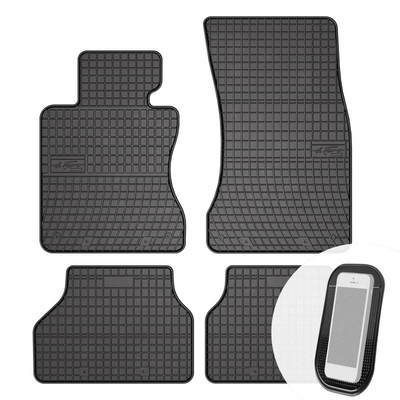 Gummimatten Auto Fußmatten Gummi Automatten Passgenau 4-teilig Set - passend für BMW 5er 5 E60 E61 2003-2010 von moto-MOLTICO