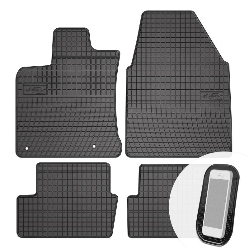 moto-MOLTICO Gummimatten Auto, 4-teiliges Set, Allwetter Gummi Fußmatten, Antirutsch & Wasserfest Autoteppiche - passend für Nissan Qashqai 2007-2013 von moto-MOLTICO