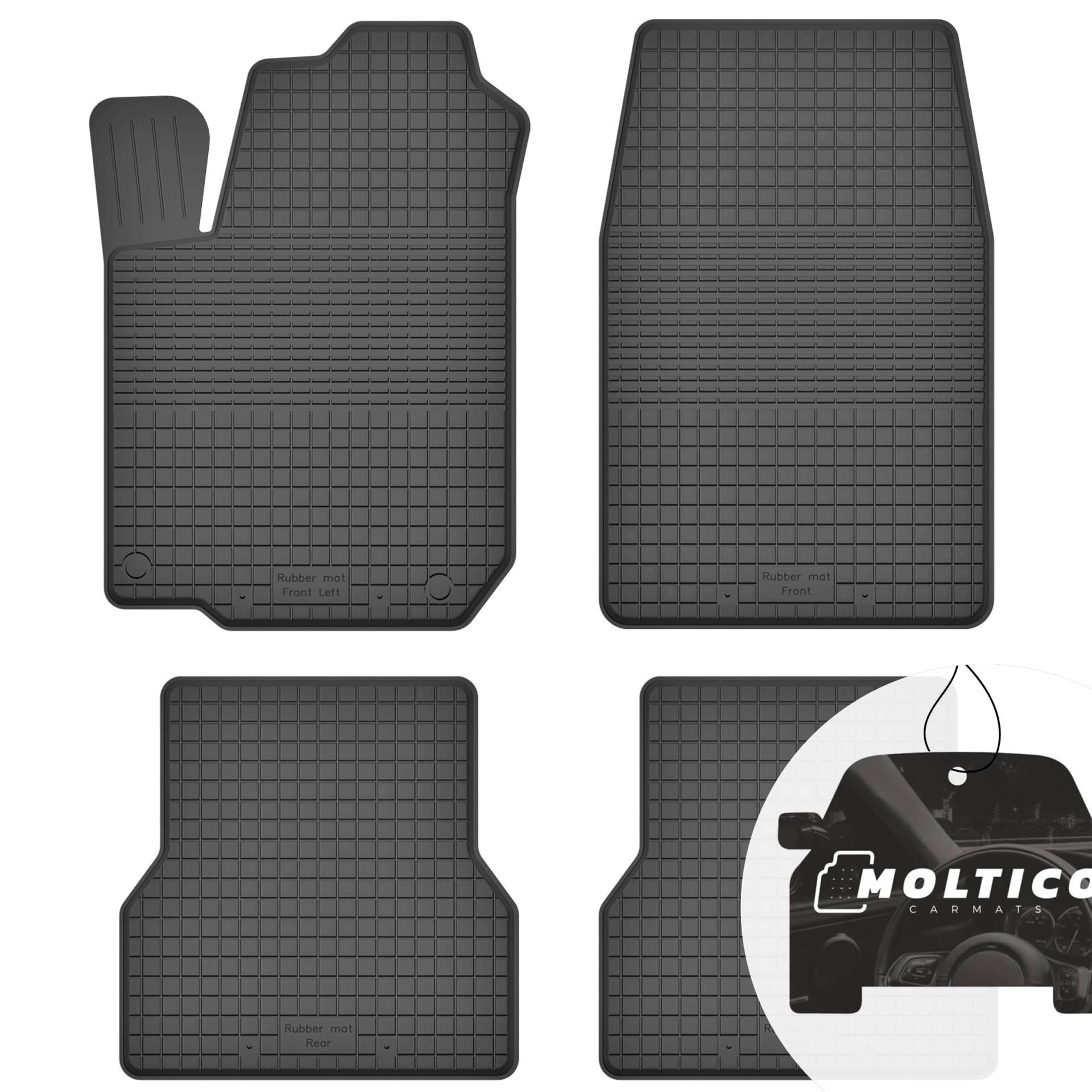 moto-MOLTICO Gummimatten Auto, 4-teiliges Set, Allwetter Gummi Fußmatten mit Rand, Antirutsch & Wasserfest Autoteppiche - passend für Alfa Romeo 159 2005-2012 von moto-MOLTICO