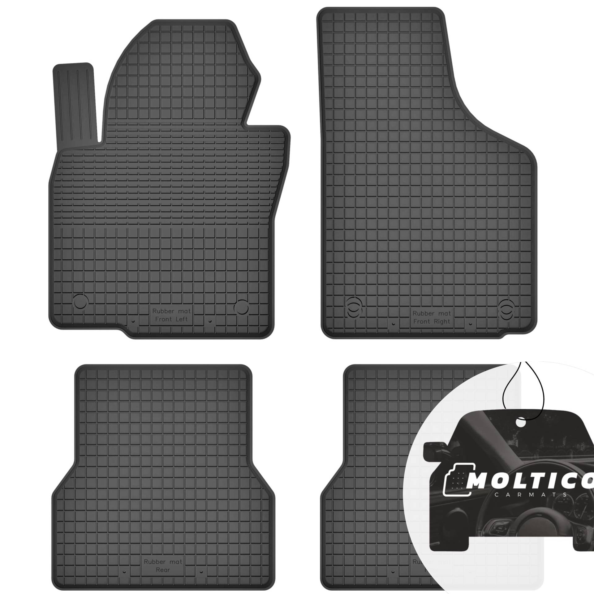 moto-MOLTICO Gummimatten Auto, 4-teiliges Set, Allwetter Gummi Fußmatten mit Rand, Antirutsch & Wasserfest Autoteppiche - passend für Audi A3 8P 2003-2012 von moto-MOLTICO