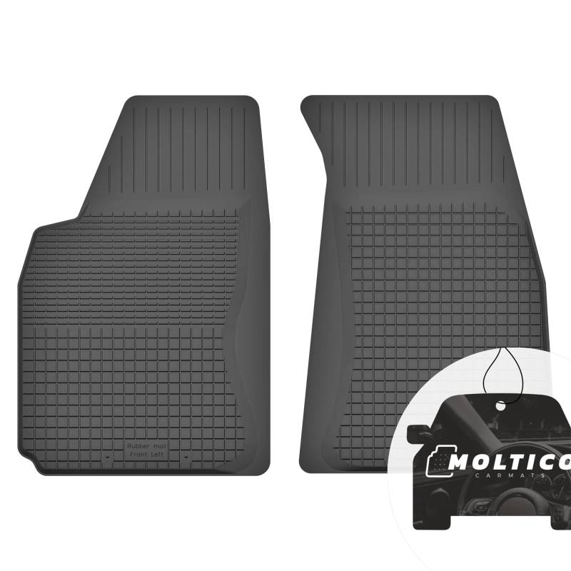 Vorne Gummimatten mit Rand Auto Fußmatten Gummi Automatten Passgenau 2-teilig Set - passend für Audi A4 B7 2004-2009 von moto-MOLTICO