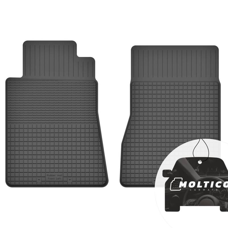 Vorne Gummimatten mit Rand Auto Fußmatten Gummi Automatten Passgenau 2-teilig Set - passend für BMW 7-Series E38 1994-2001 von moto-MOLTICO