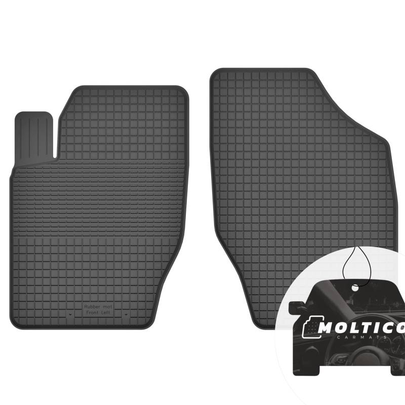 Vorne Gummimatten mit Rand Auto Fußmatten Gummi Automatten Passgenau 2-teilig Set - passend für Citroen C4 I 2004-2010 von moto-MOLTICO