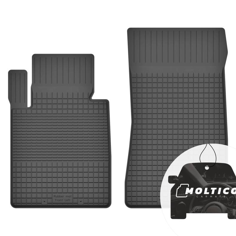 Vorne Gummimatten mit Rand Auto Fußmatten Gummi Automatten Passgenau 2-teilig Set - passend für Mini Cooper I R50 2001-2006 von moto-MOLTICO