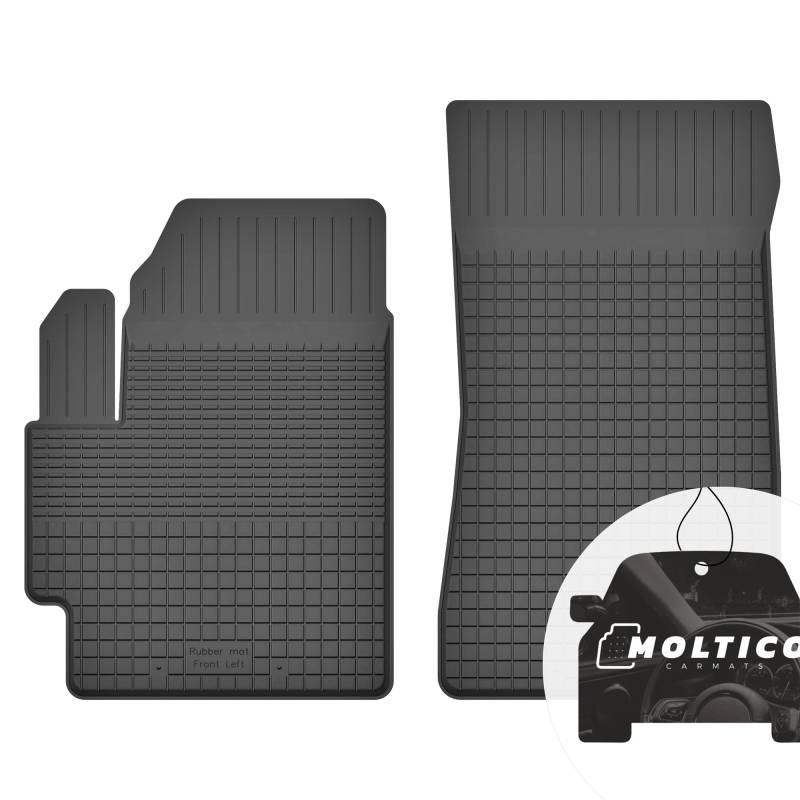 Vorne Gummimatten mit Rand Auto Fußmatten Gummi Automatten Passgenau 2-teilig Set - passend für Subaru Forester IV 2013-2018 von moto-MOLTICO