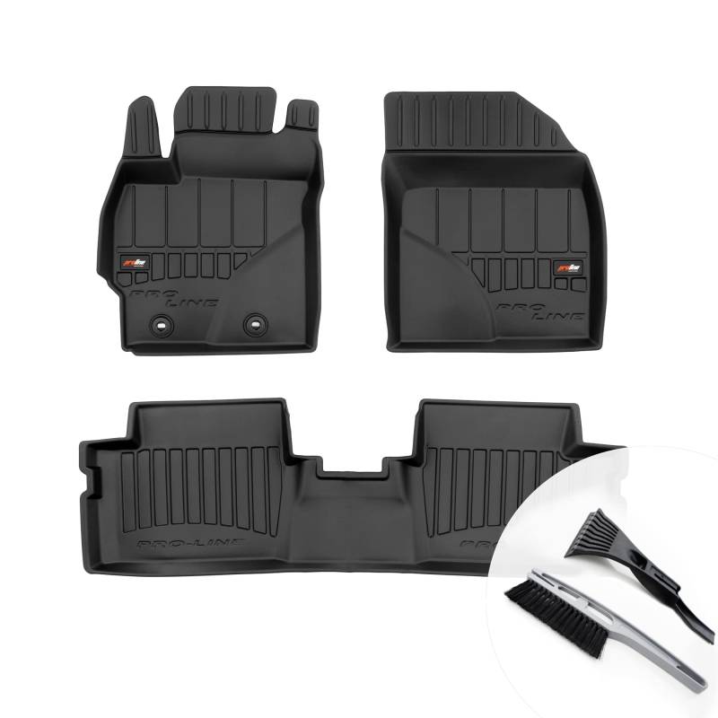 moto-MOLTICO 3D Gummimatten Auto Fußmatten Gummi Automatten 3-teilig Set - passend für Toyota Auris I 2006-2013 von moto-MOLTICO