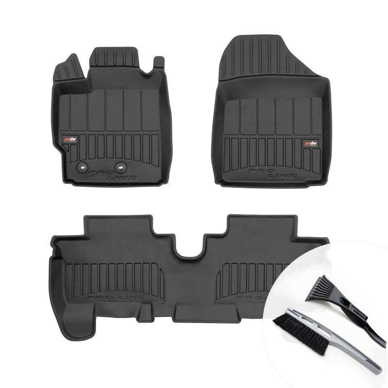 moto-MOLTICO 3D Gummimatten Auto Fußmatten Gummi Automatten 3-teilig Set - passend für Toyota Urban Cruiser 2008-2014 von moto-MOLTICO