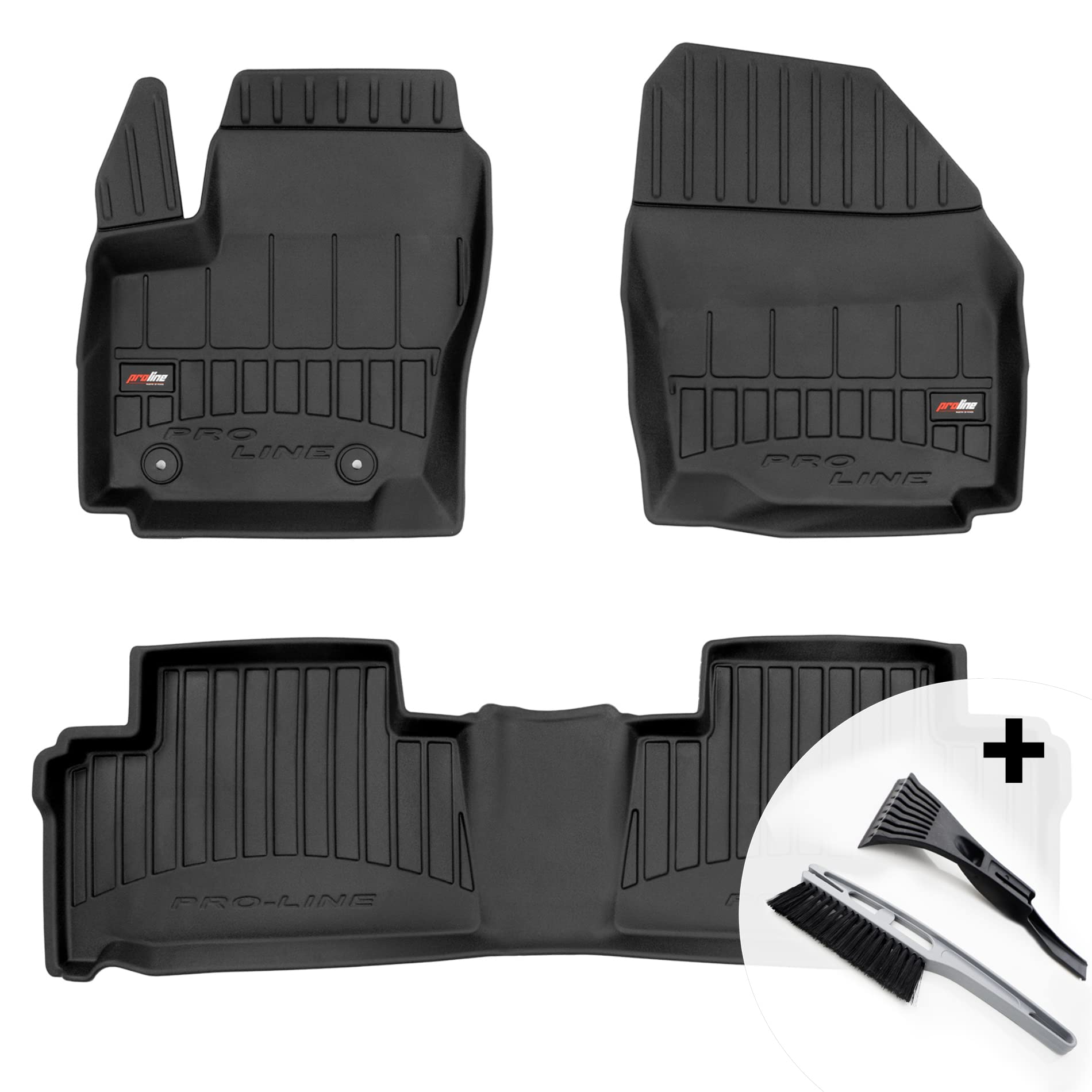 moto-MOLTICO 3D Gummimatten Auto Fußmatten Gummi Automatten 4-teilig Set - passend für Ford S-MAX 2006-2014 von moto-MOLTICO