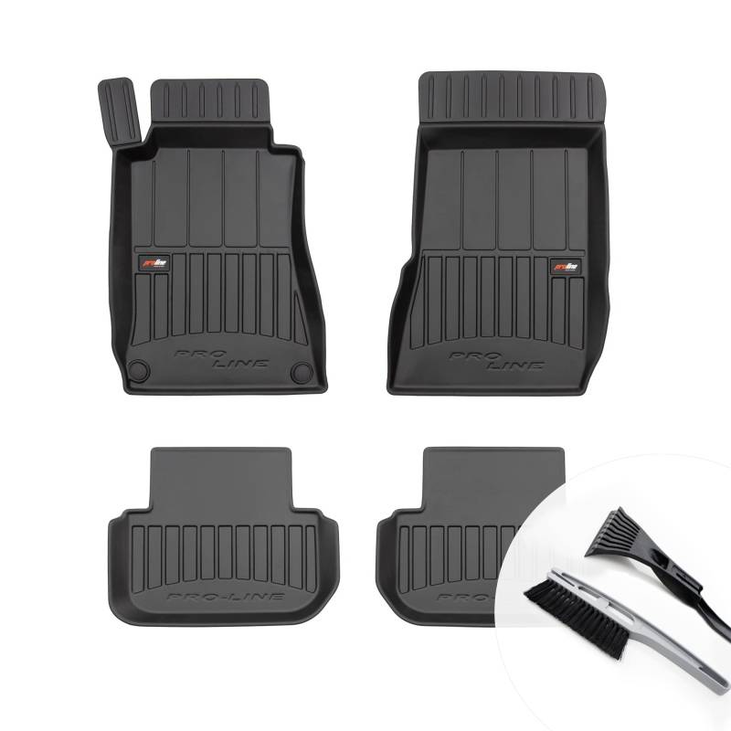 moto-MOLTICO 3D Gummimatten Auto Fußmatten Gummi Automatten 4-teilig Set - passend für Mercedes-Benz CLK II C209 2002-2009 von moto-MOLTICO