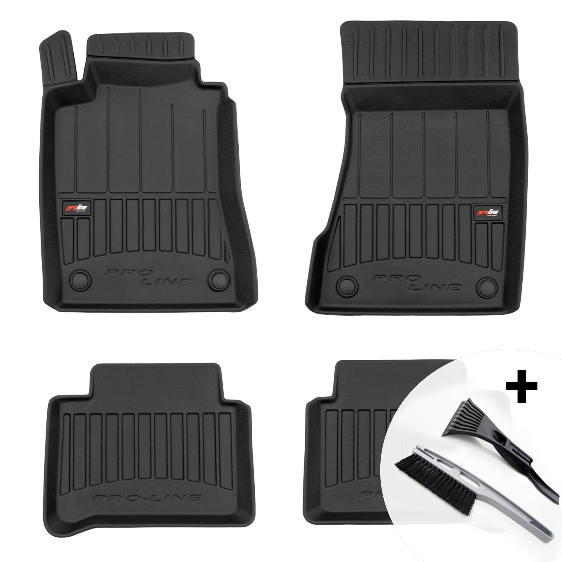 moto-MOLTICO 3D Gummimatten Auto, 4-teiliges Set, Allwetter Gummi Fußmatten, Antirutsch & Wasserfest Autoteppiche - passend für Mercedes-Benz E-Klasse W211 CLS C219 2002-2010 von moto-MOLTICO