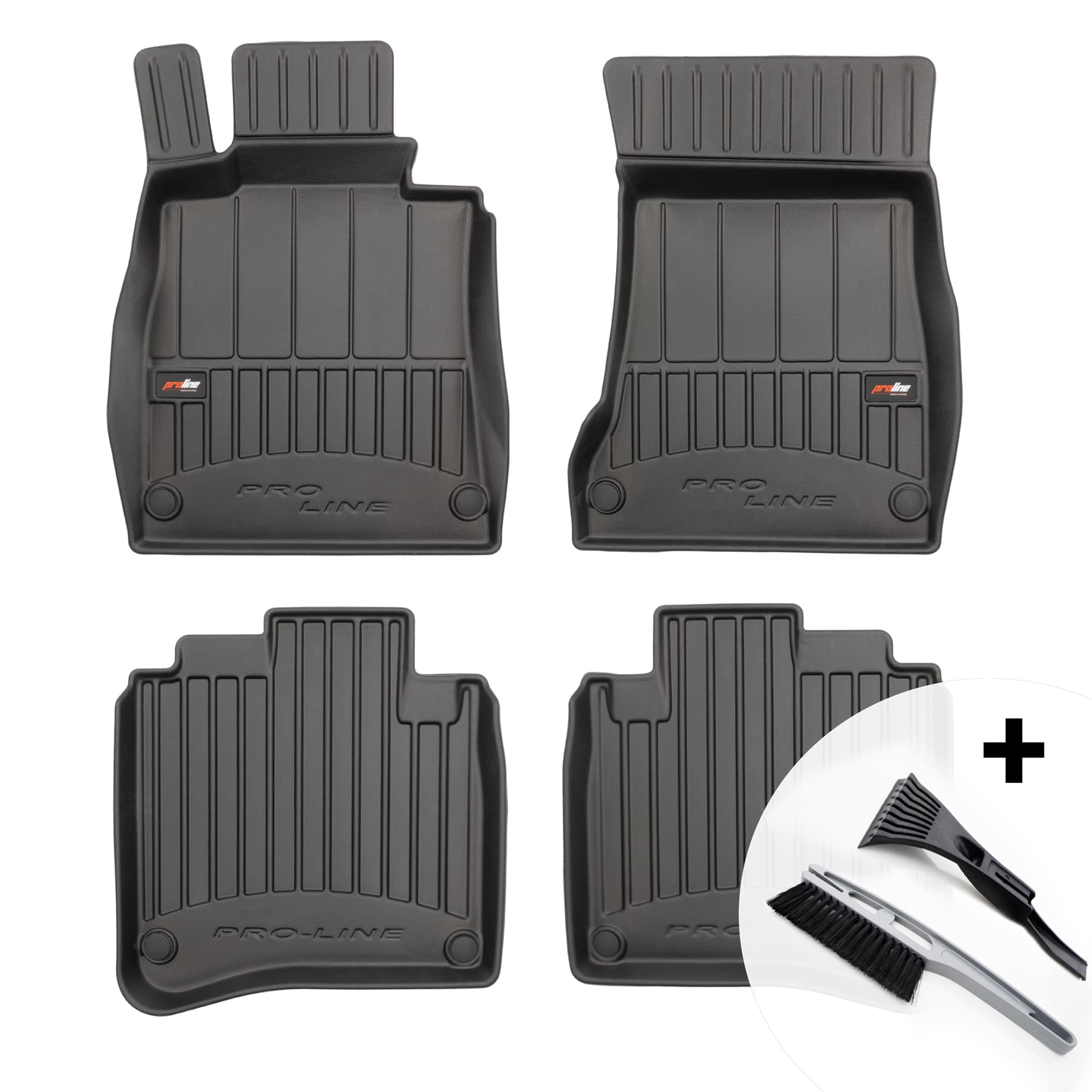 moto-MOLTICO 3D Gummimatten Auto, 4-teiliges Set, Allwetter Gummi Fußmatten, Antirutsch & Wasserfest Autoteppiche - passend für Mercedes-Benz S-Klasse W222 2013-2020 von moto-MOLTICO