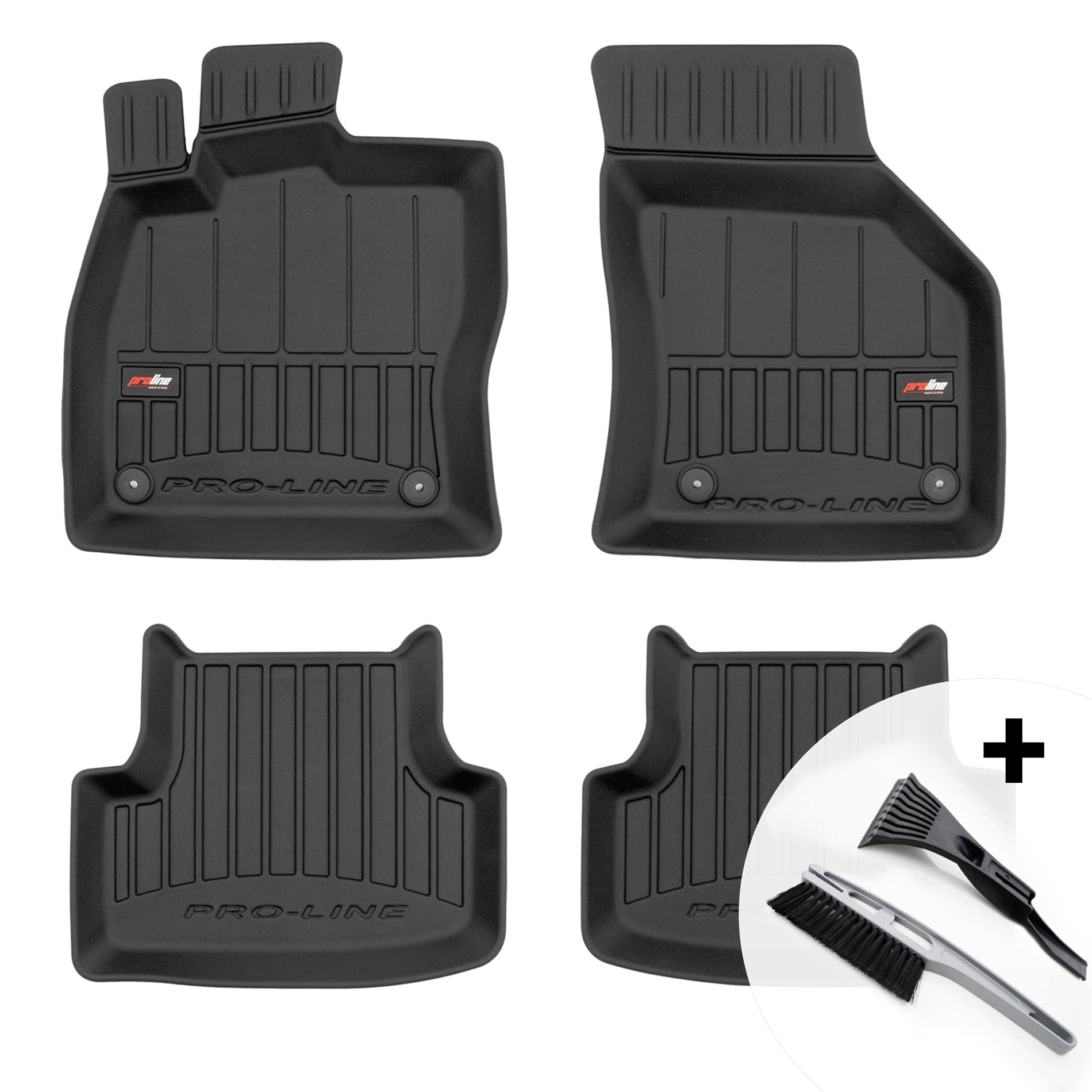 moto-MOLTICO 3D Gummimatten Auto Fußmatten Gummi Automatten 4-teilig Set - passend für VW Golf VII T-ROC Seat Leon III ab 2012 von moto-MOLTICO