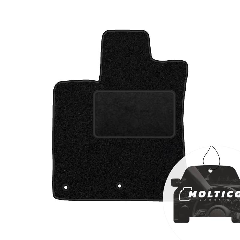 moto-MOLTICO Fahrer Fußmatte Auto Velours Fahrerseite Autoteppiche Schwarz Fahrermatte 1-teilig passend für Nissan Qashqai I 2007-2012 von moto-MOLTICO