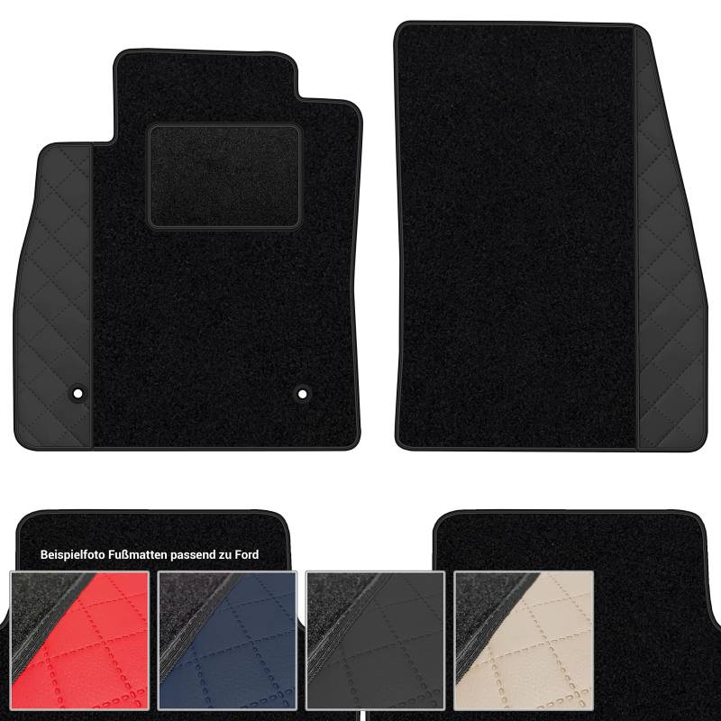 moto-MOLTICO Fußmatten Auto Velours Autoteppiche Schwarz Automatten Set 4-teilig - Auffälliges Design - passend für Ford Kuga 2008-2011 (Schwarzes Muster) von moto-MOLTICO