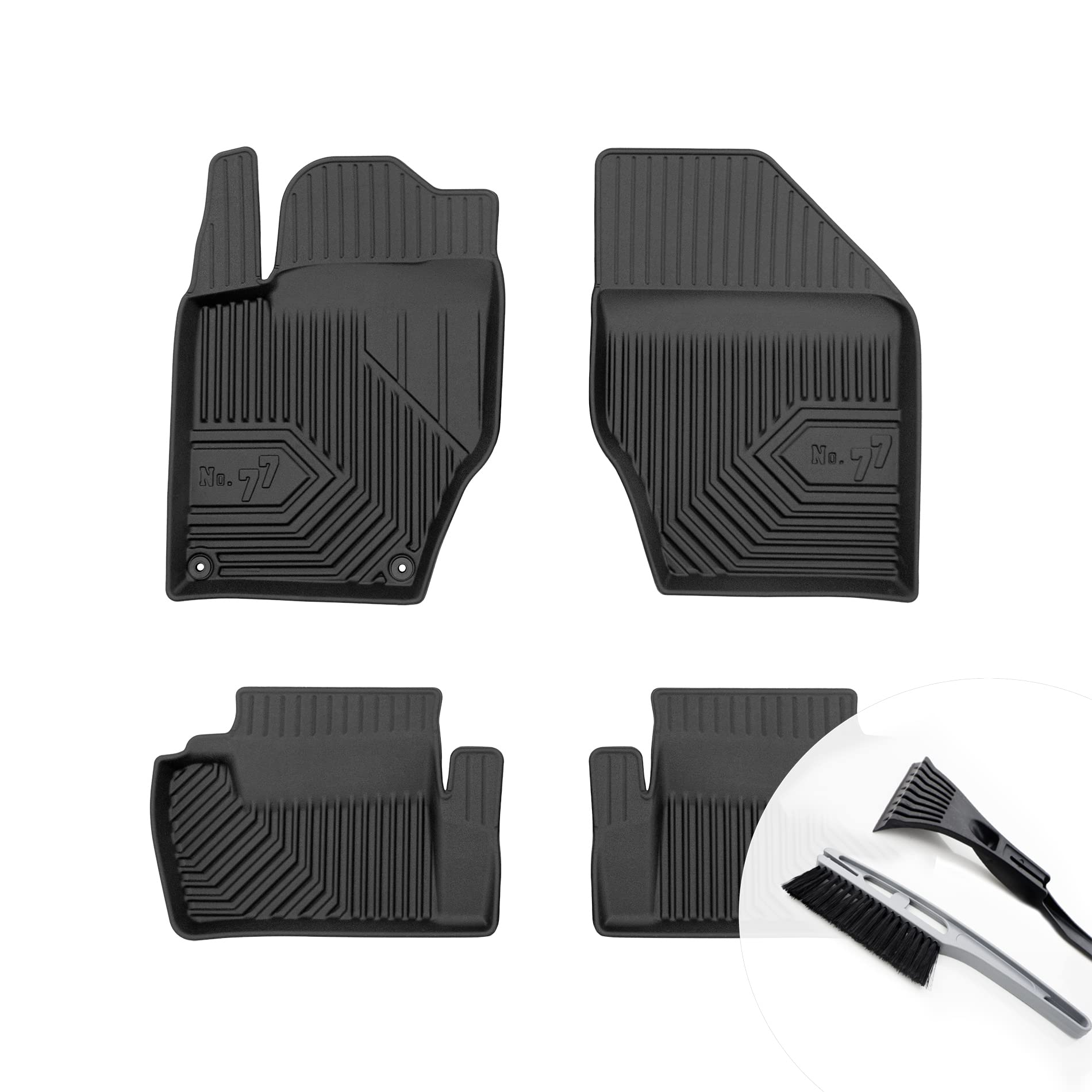 moto-MOLTICO Gummimatten Auto Fußmatten mit Rand Gummi Automatten 4-teilig Set - passend für Citroën DS4 2011-2015 von moto-MOLTICO