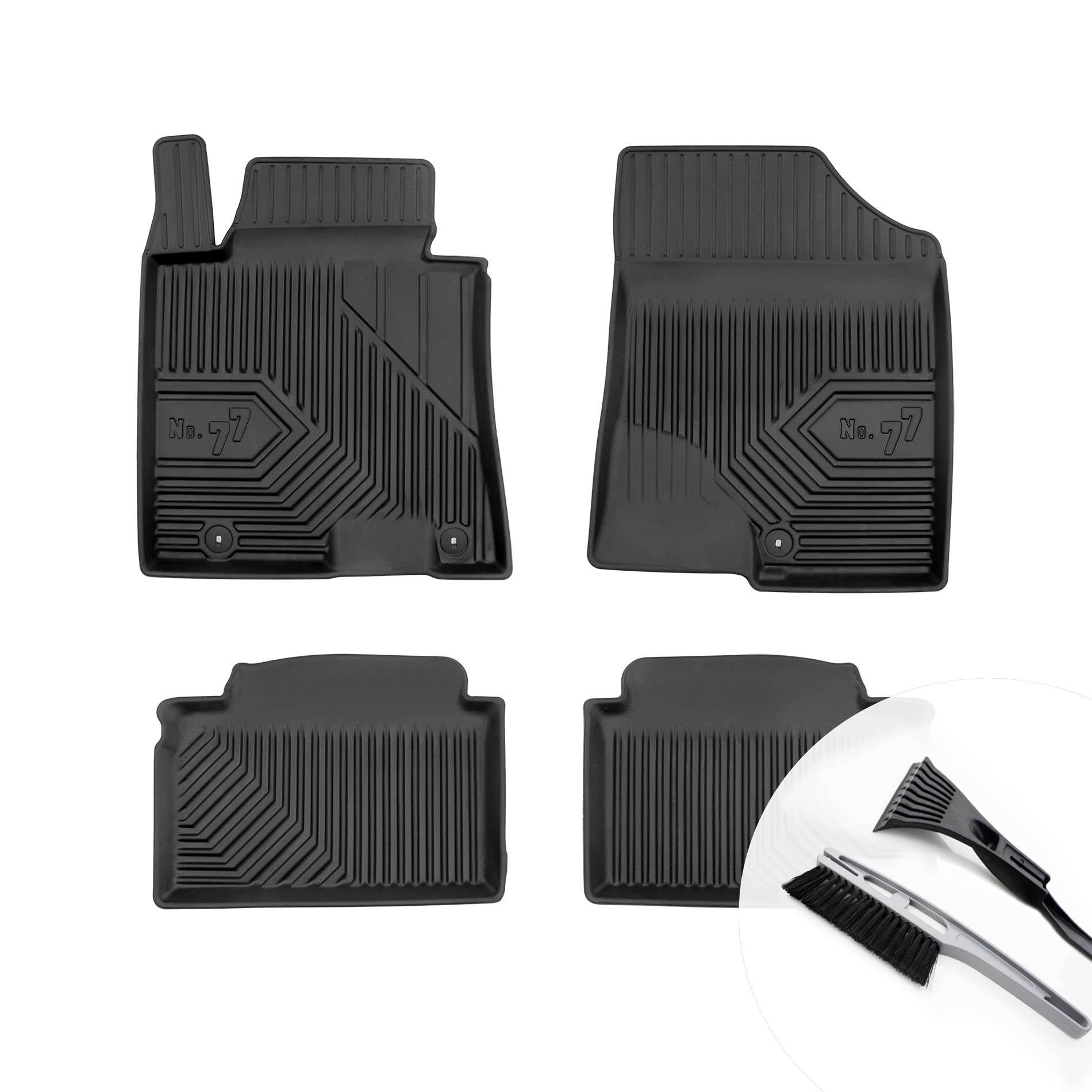 moto-MOLTICO Gummimatten Auto Fußmatten mit Rand Gummi Automatten 4-teilig Set - passend für Hyundai i30 II 2011-2017 von moto-MOLTICO