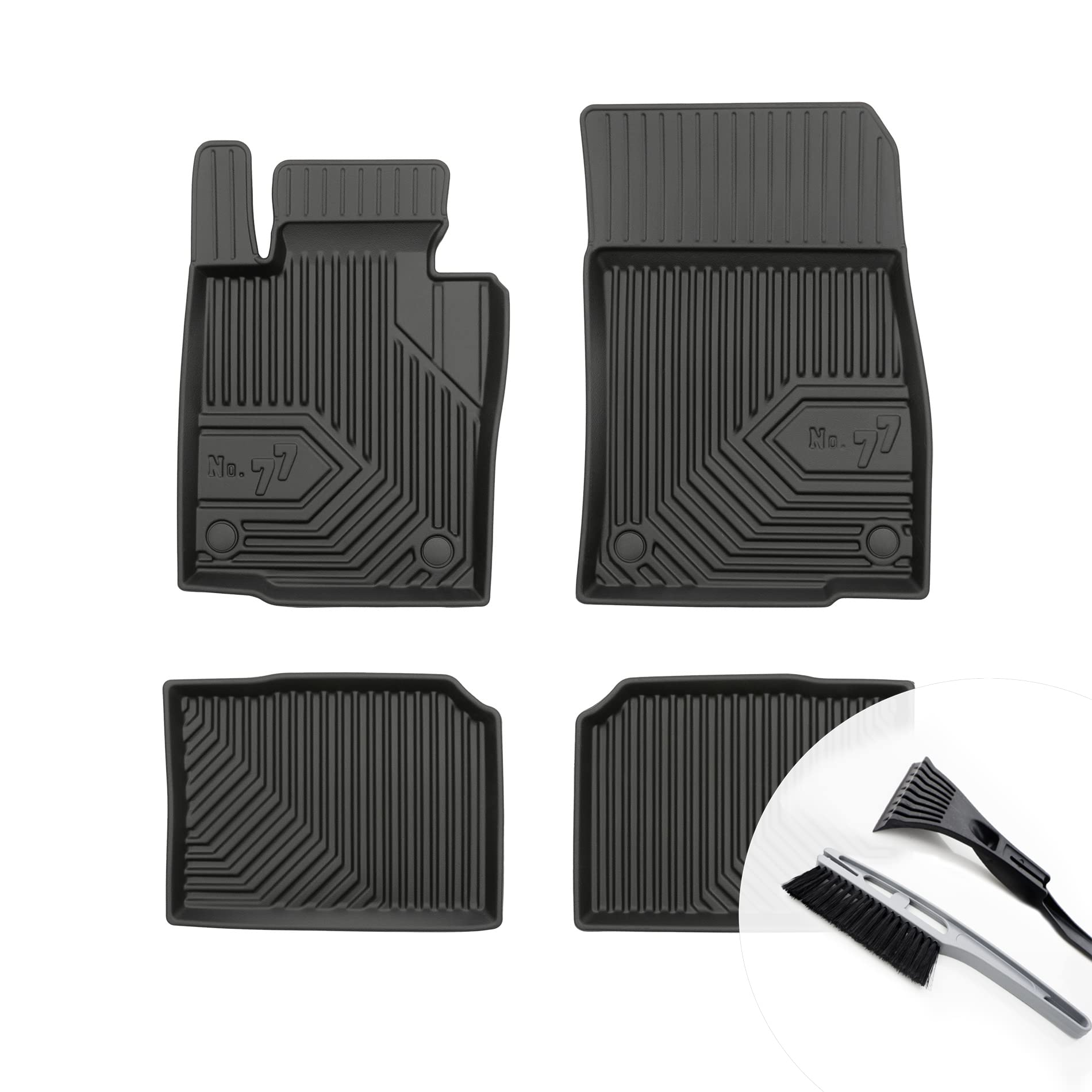 moto-MOLTICO Gummimatten Auto Fußmatten mit Rand Gummi Automatten 4-teilig Set - passend für Mini Countryman I 2010-2016 von moto-MOLTICO