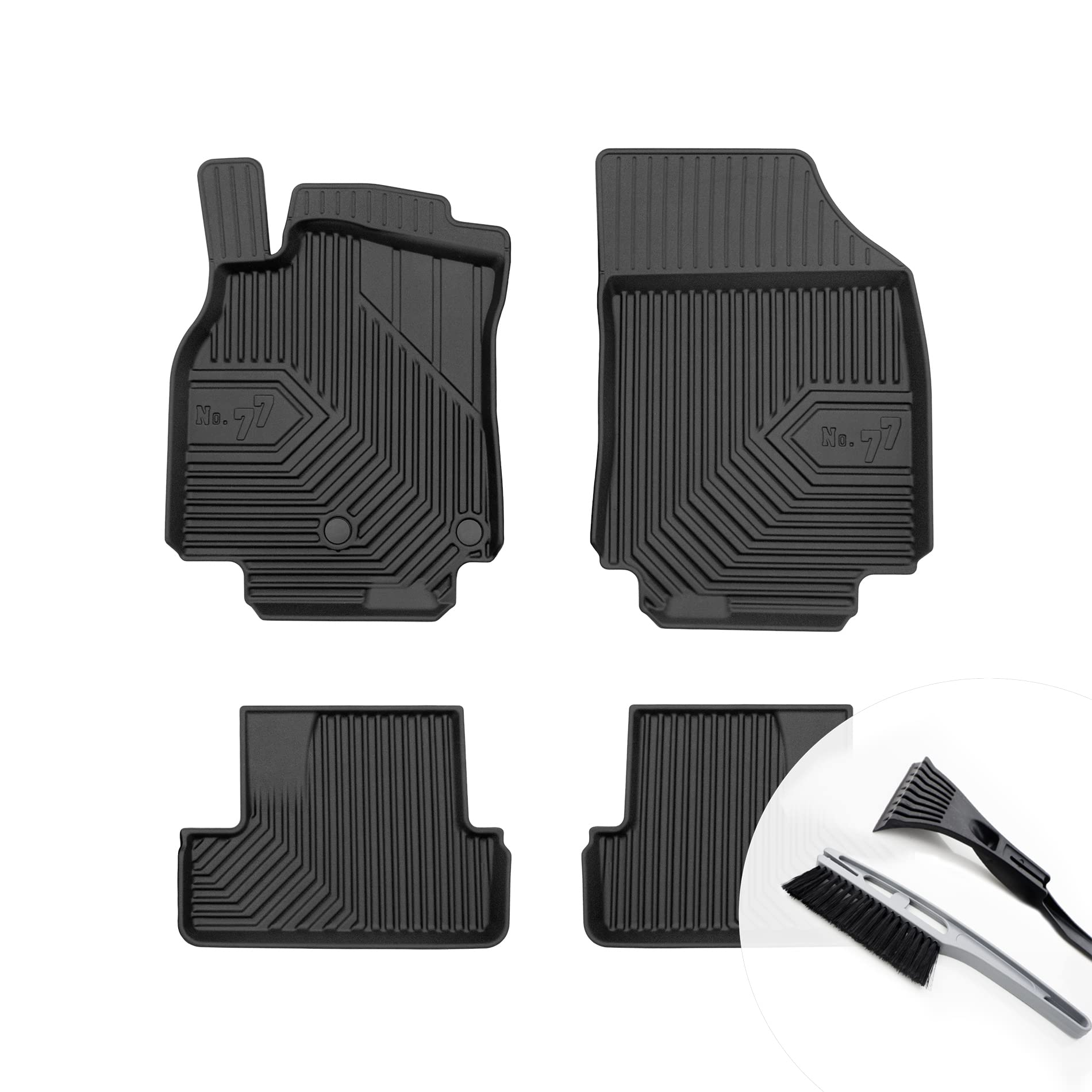 moto-MOLTICO Gummimatten Auto Fußmatten mit Rand Gummi Automatten 4-teilig Set - passend für Renault Megane III Coupe 2008-2015 von moto-MOLTICO