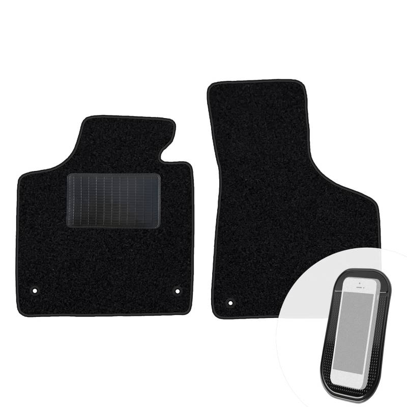 moto-MOLTICO Vorne Fußmatten Auto Velours Autoteppiche Schwarz Automatten Set 2-teilig passend für Audi A3 II 8P 2003-2011 von moto-MOLTICO