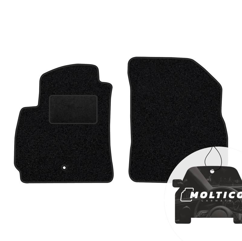 moto-MOLTICO Vorne Fußmatten Auto Velours Autoteppiche Schwarz Automatten Set 2-teilig passend für Chevrolet Orlando 2010-2018 von moto-MOLTICO