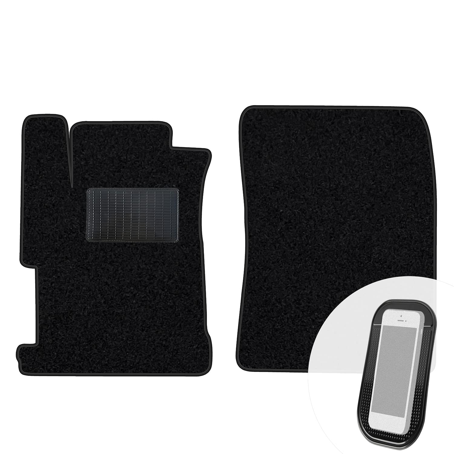 moto-MOLTICO Vorne Fußmatten Auto Velours Autoteppiche Schwarz Automatten Set 2-teilig passend für Honda CR-V 2007-2012 von moto-MOLTICO