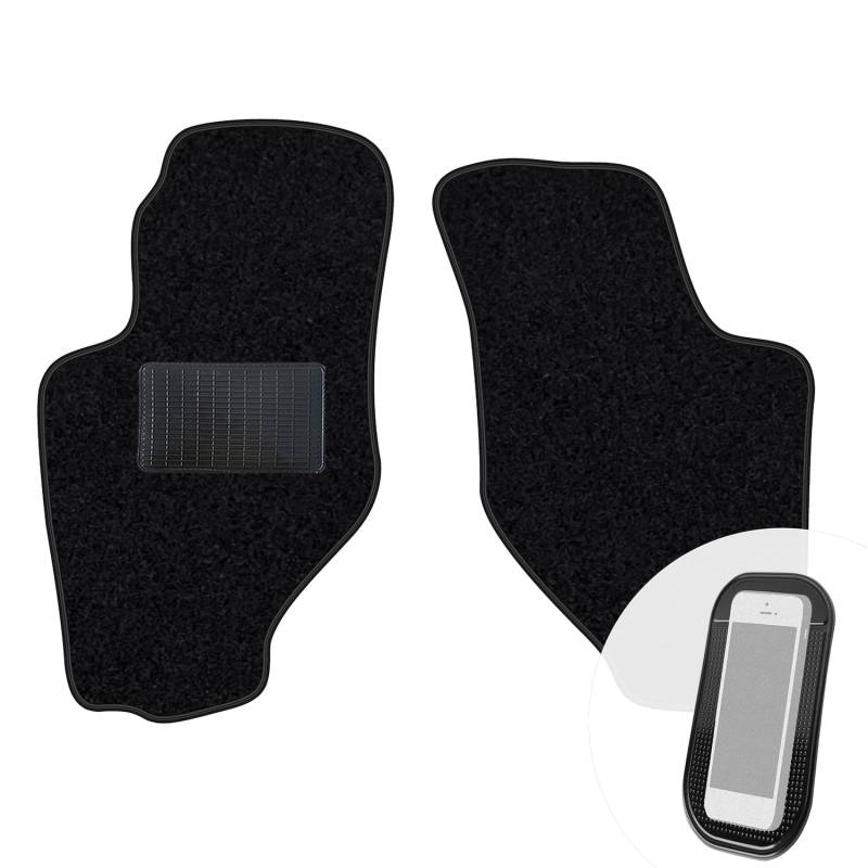 moto-MOLTICO Vorne Fußmatten Auto Velours Autoteppiche Schwarz Automatten Set 2-teilig passend für Hyundai Atos 1998-2002 von moto-MOLTICO