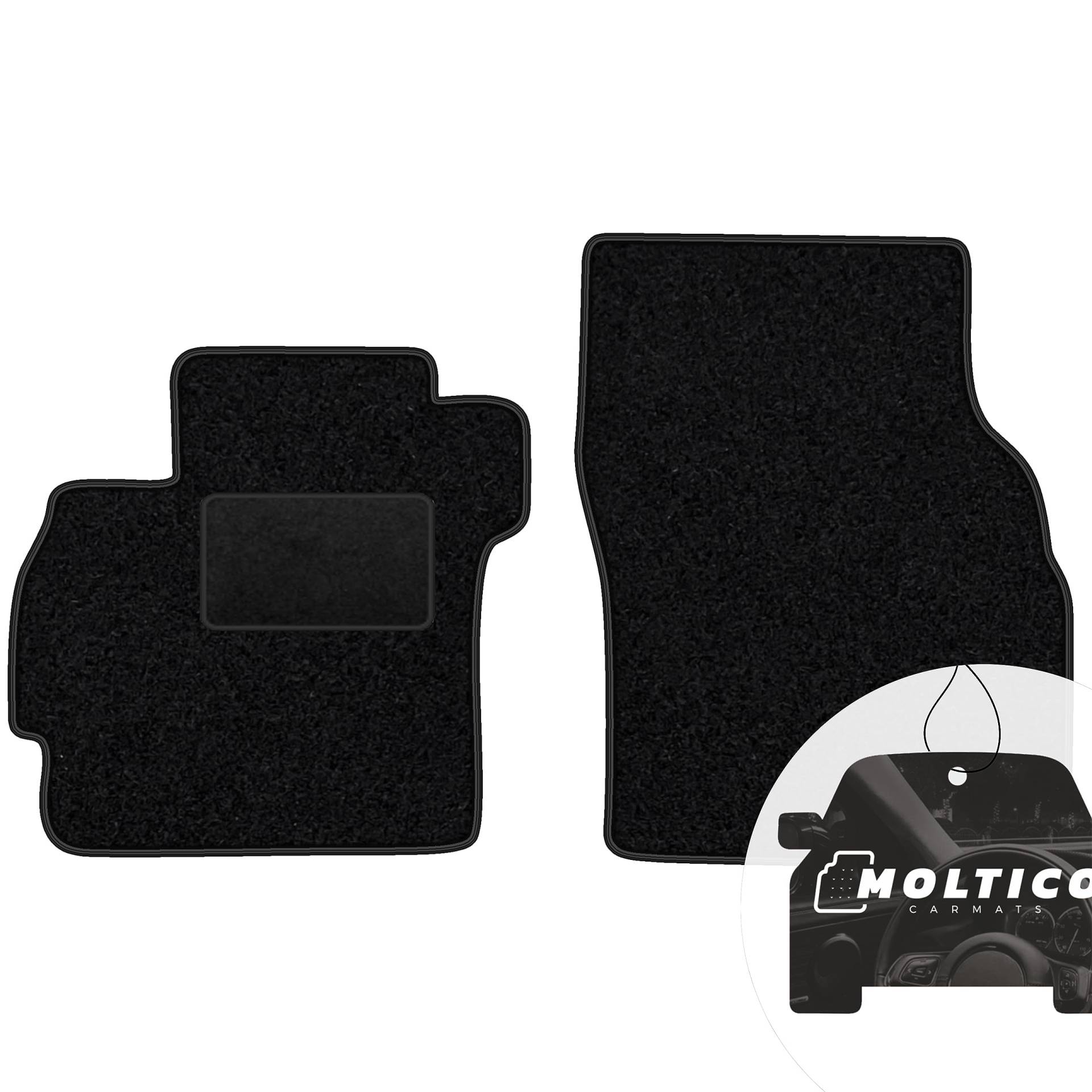 moto-MOLTICO Vorne Fußmatten Auto Velours Autoteppiche Schwarz Automatten Set 2-teilig passend für Mazda 5 I 2005-2010 von moto-MOLTICO