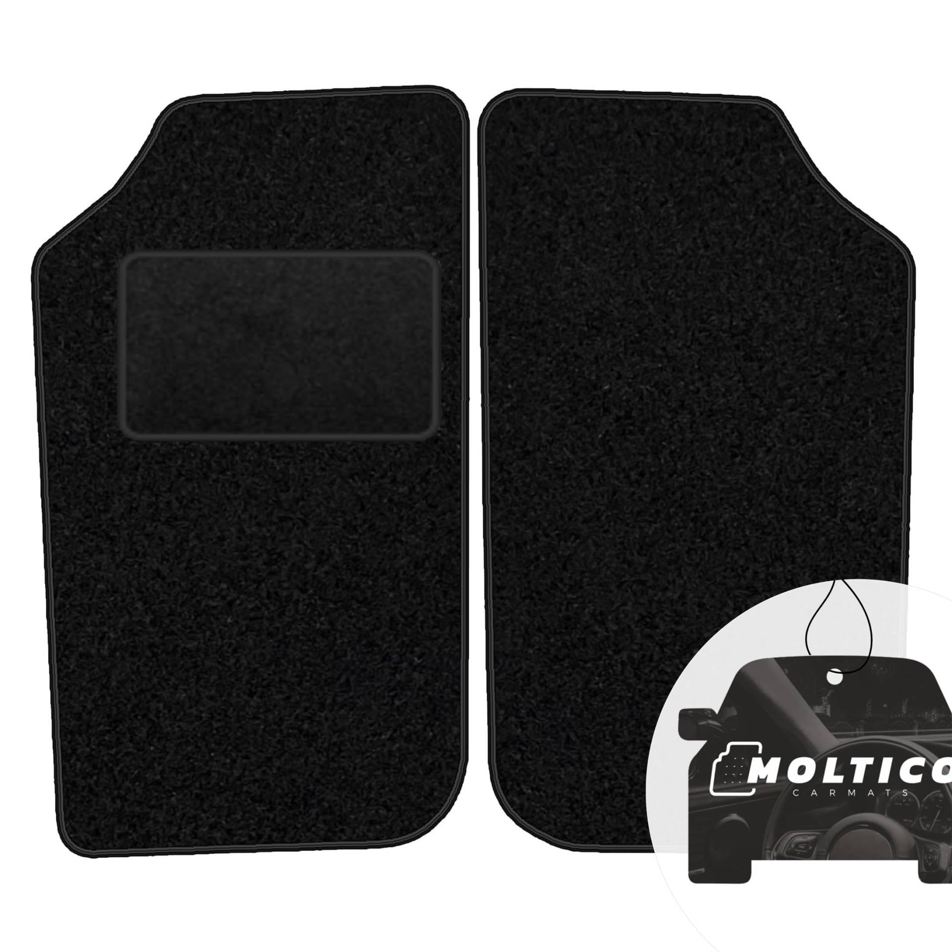 moto-MOLTICO Vorne Fußmatten Auto Velours Autoteppiche Schwarz Automatten Set 2-teilig passend für Peugeot 206 CC 1998-2009 von moto-MOLTICO