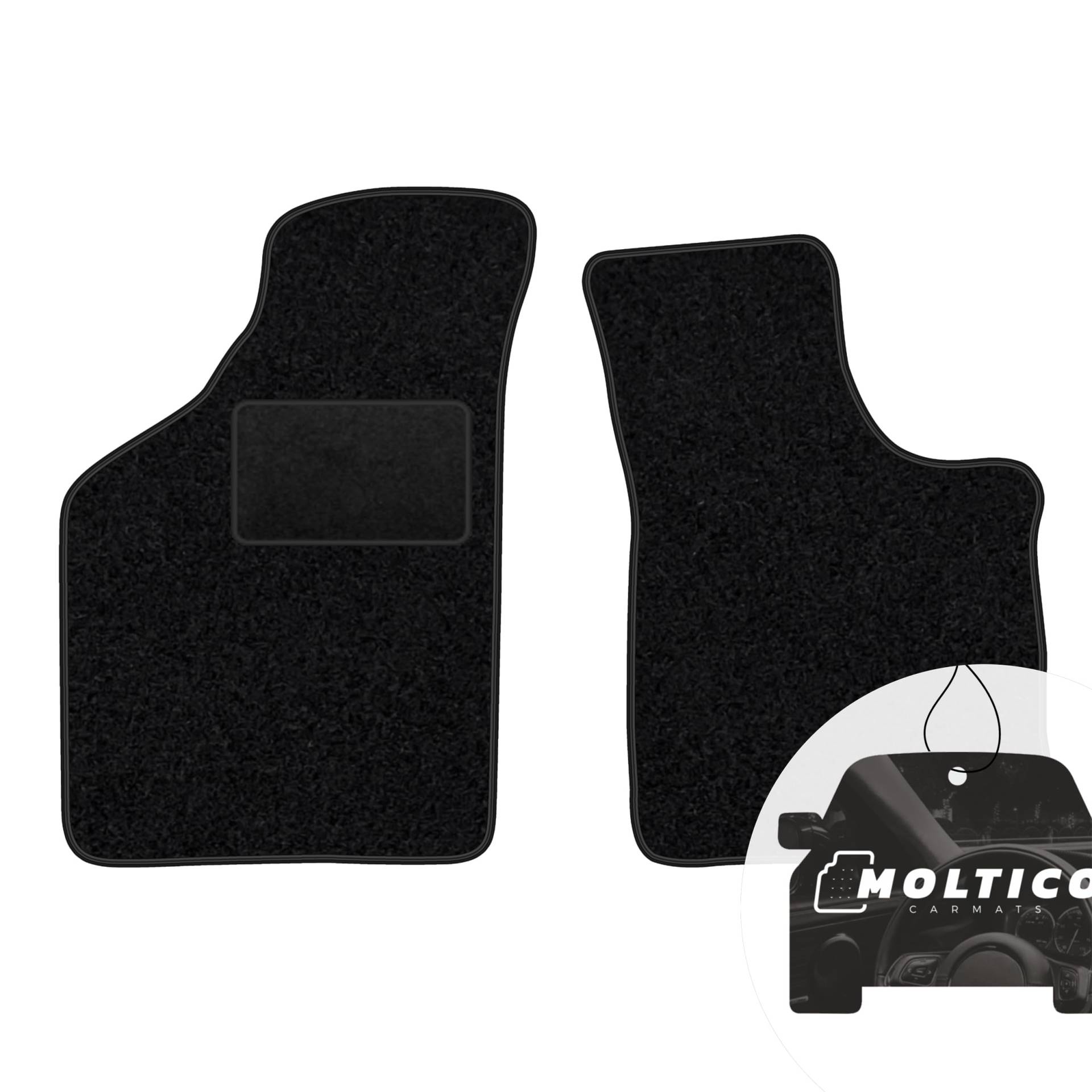 moto-MOLTICO Vorne Fußmatten Auto Velours Autoteppiche Schwarz Automatten Set 2-teilig passend für Renault Twingo I 1993-2007 von moto-MOLTICO