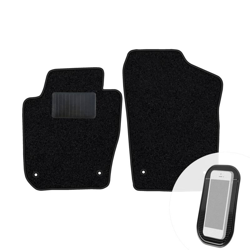 moto-MOLTICO Vorne Fußmatten Auto Velours Autoteppiche Schwarz Automatten Set 2-teilig passend für Seat Ibiza IV Skoda Fabia 3 von moto-MOLTICO