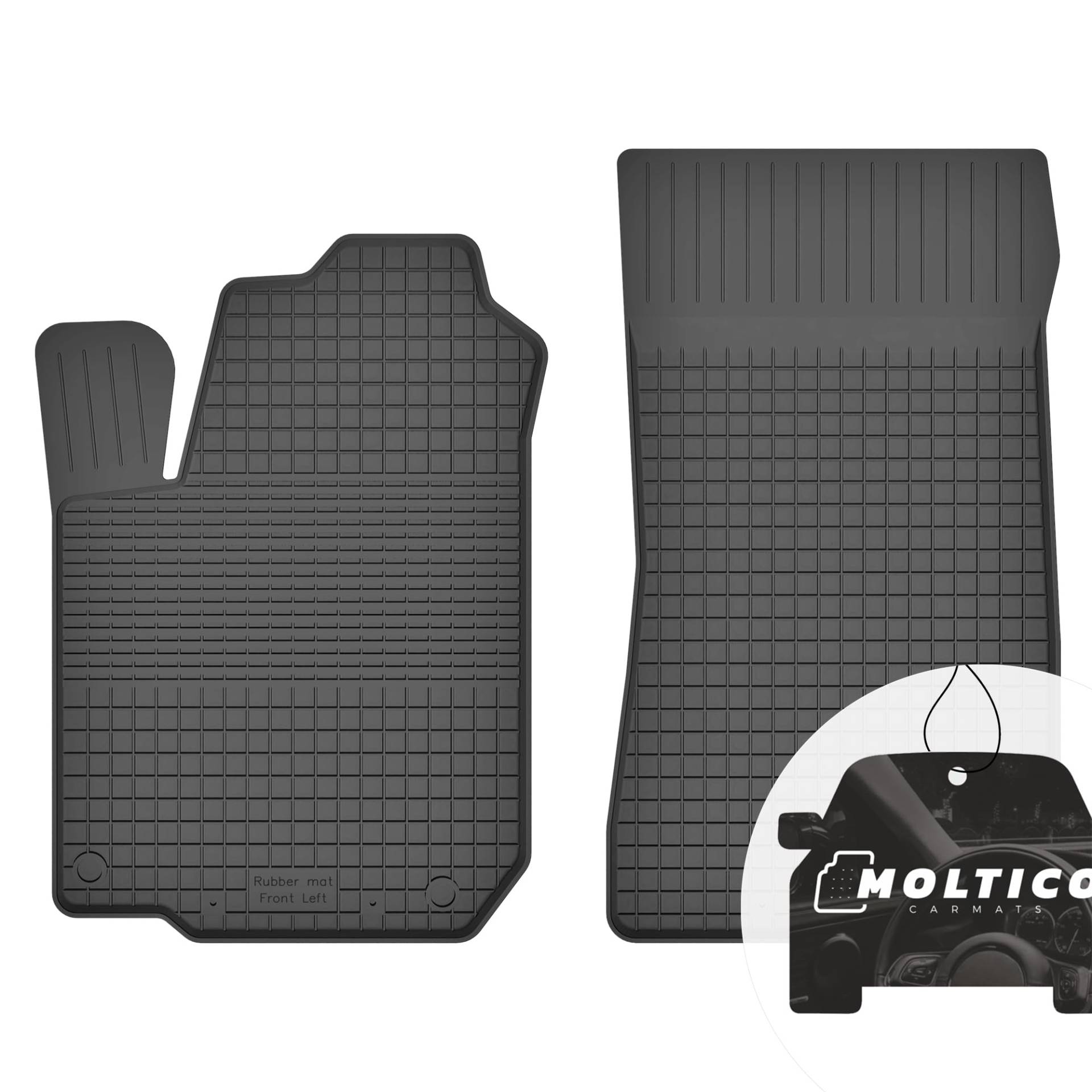 moto-MOLTICO Vorne Gummimatten Auto, 2-teiliges Set, Allwetter Gummi Fußmatten mit Rand, Antirutsch & Wasserfest Autoteppiche - passend für FIAT Bravo II 2006-2014 von moto-MOLTICO