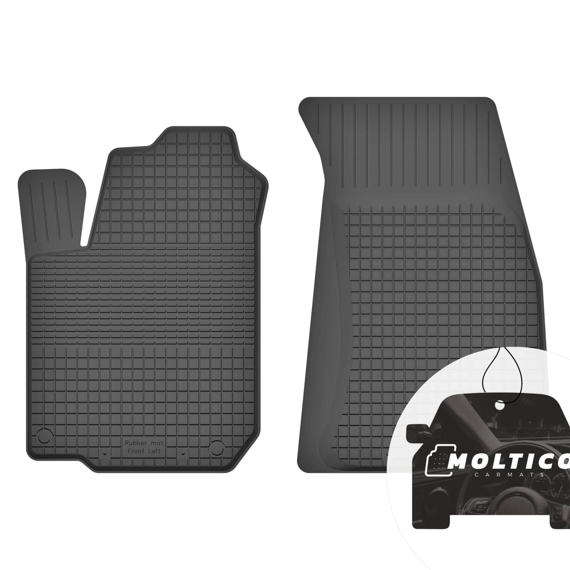 moto-MOLTICO Vorne Gummimatten Auto, 2-teiliges Set, Allwetter Gummi Fußmatten mit Rand, Antirutsch & Wasserfest Autoteppiche - passend für Hyundai Tucson II 2009-2015 von moto-MOLTICO