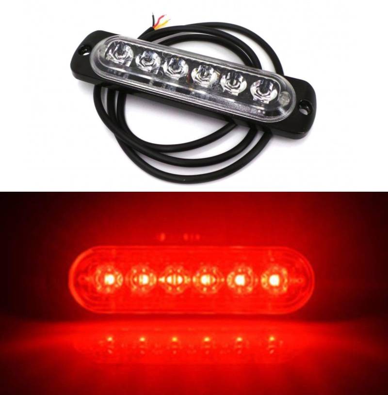 Nebelscheinwerfer 6 LED 12V-18V, rot - 1 Stück von motoLEDy