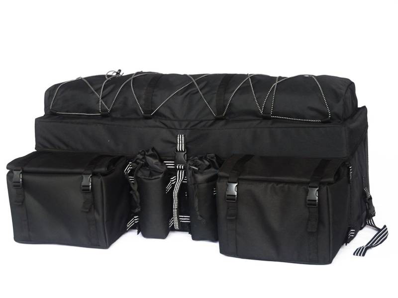 motorsportgoetz UTV Gepäcktasche, kompatibel mit CF Moto CForce 450-800, 5 Liter, Schwarz, Polyester, Rahmenmontage, Reißverschluss, Einstellbar von motorsportgoetz