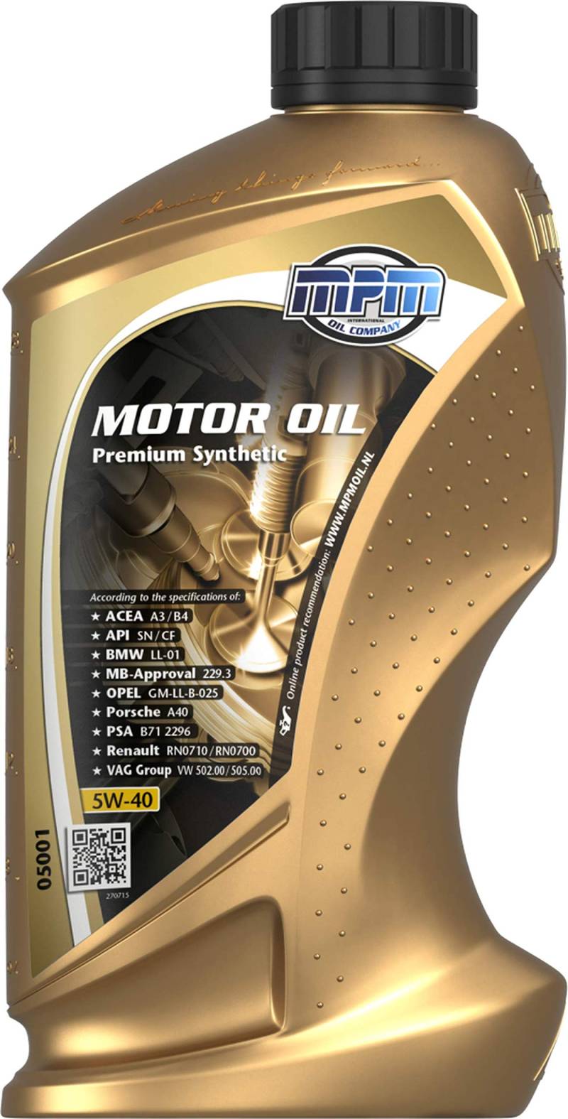 MPM motoröl 5w40 synthetisch - 1 liter von mpm international oil company