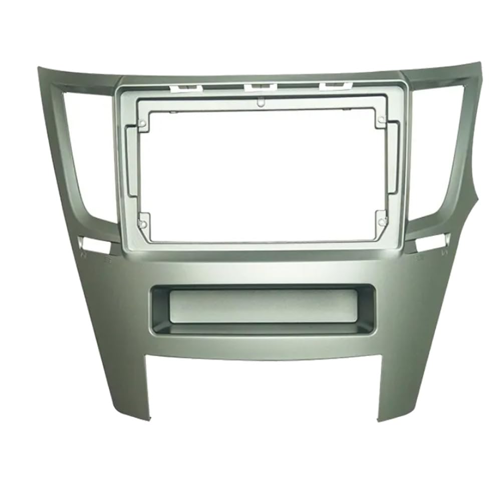 Auto-Audio-Rahmen 2-DIN-Autoradio-Blende/Fit for SUBARU Outback/Legacy 2009-2014 Auto-Stereo-Audio-Player DVD-Panel Dash Kit Rahmen Blende Frontplatte,Autoradio Radioblende Doppel(Silver RHD) von mraznlbm