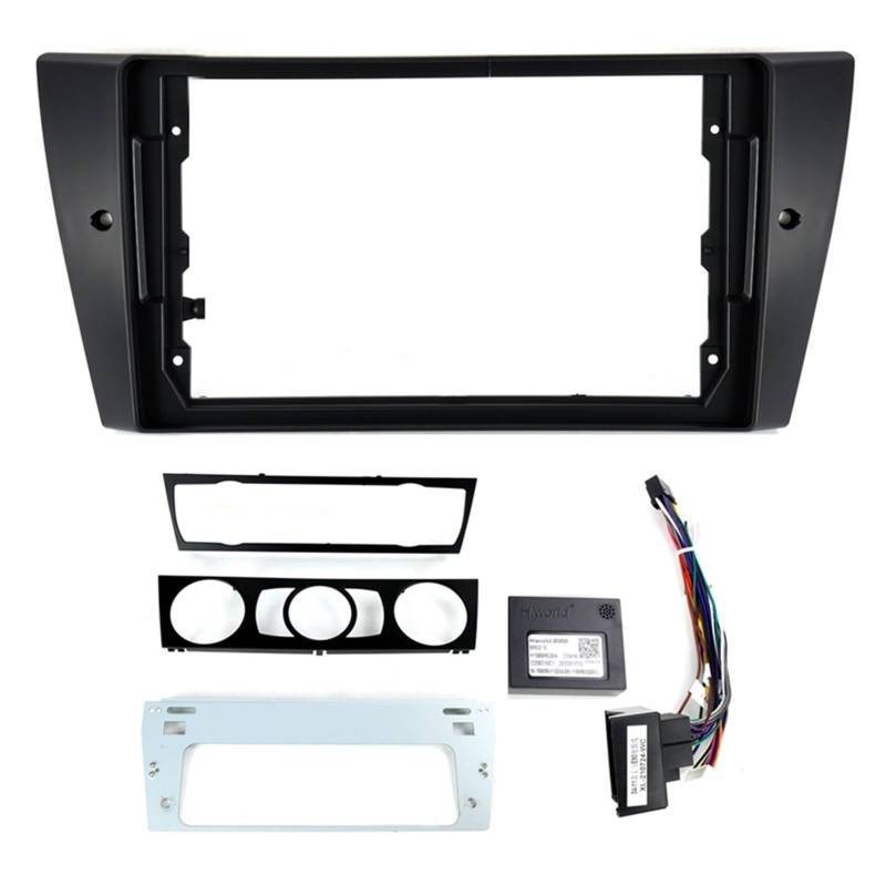 Auto-Audio-Rahmen 9-Zoll-Autoradio-Faszienrahmen-Adapterkabel/Passend for BMW 3er E90 E91 E92 Android Stereo Audio Dash Fitting Panel Kit,Autoradio Radioblende Doppel von mraznlbm