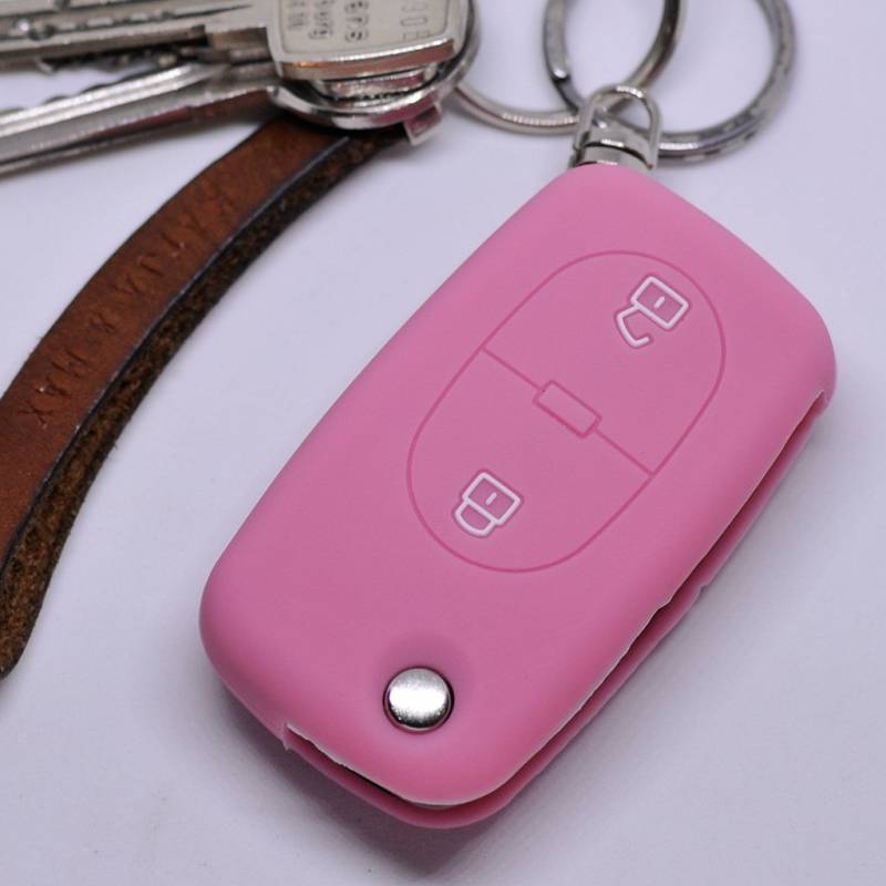 Soft Case Schutz Hülle Auto Schlüssel 2 Tasten für Audi A2 A3 A4 A6 S4 TT S6 bis 2007 / Farbe Pink von mt key