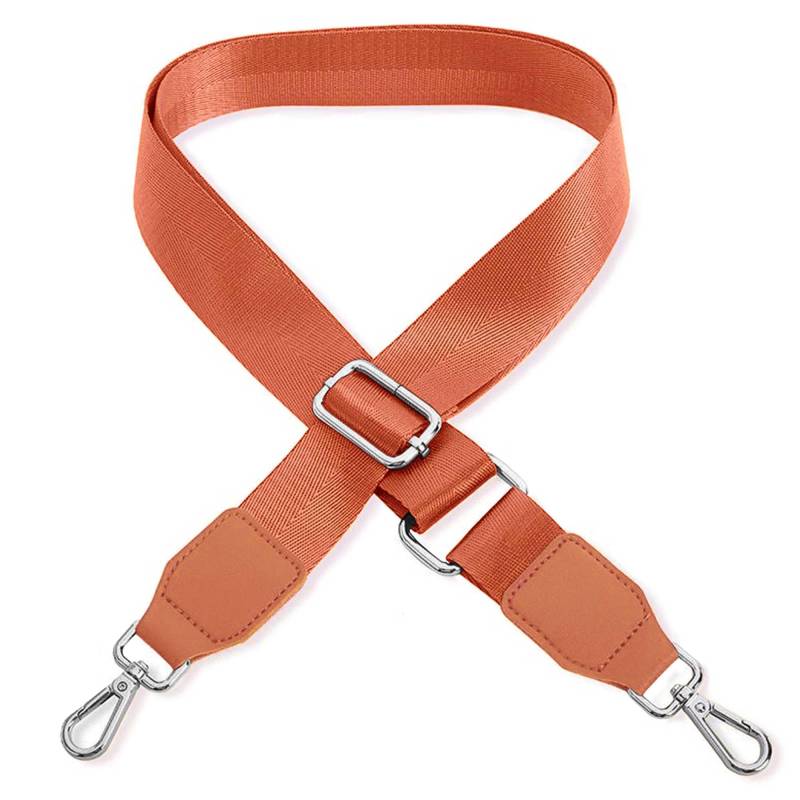 Schultergurt für Handtasche Laptoptasche - Orange [Metallfarbe: Silber] - Länge verstellbar 89-142 cm - Breite 3,8 cm - Ersatz Gurt Band Schulterriemen Strap Umhängegurt für Laptoptasche von mtb more energy