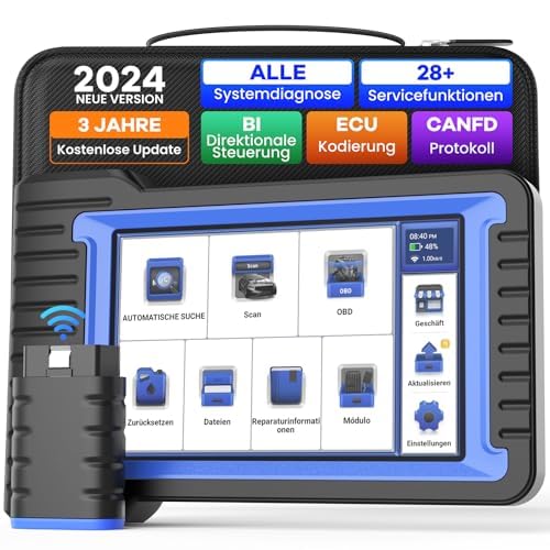 mucar OBD2 Diagnosegerät, VO7S Diagnosegerät Auto Mit Volle Systemdiagnose Und 28+Reset-Funktion, Auto Auslesegerät Für BI-Direktionale Steuerung, Aktives Testen, ECU-Kodierung, CANFD-Protokoll von mucar