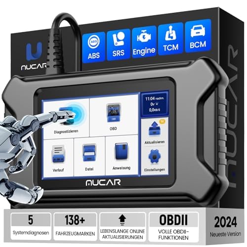 mucar OBD2 Diagnosegerät, 2024 CS5 Diagnosegerät Auto Mit 5 Systemdiagnosen (Motor/SRS/ABS/BCM/Getriebe), Kfz Auslesegerät Mit AutoVIN-Service, Android 7.0, Kostenlos Aktualisierungen von mucar