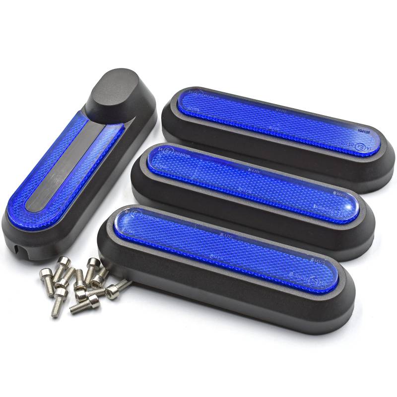 myBESTscooter - Seitenradabdeckungs-Set mit Reflektoren für Xiaomi M365 Pro 1S Essential Pro2 Mi3 Elektroroller (Blauer Reflektor) von myBESTscooter