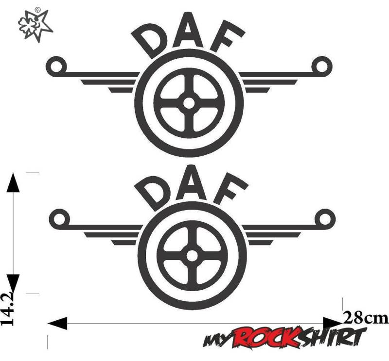 myrockshirt 2X DAFAufkleber Logo 28x14cm LKW Truck Trucker Aufkleber Anhänger Sticker von myrockshirt