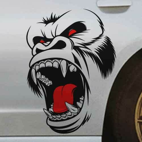 myrockshirt Gorilla Gorilla Kopf 60 x 40 cm Aufkleber Autoaufkleber Sticker Wandtattoo von myrockshirt