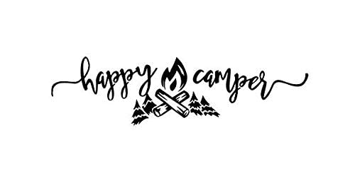 myrockshirt Happy Camper Lagerfeuer ca. 20cm Aufkleber Sticker FREIE Farbwahl Autoaufkleber Wandtattoo Sticker von myrockshirt