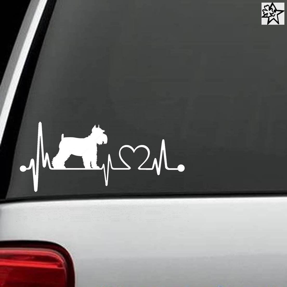 myrockshirt Herzschlag Aufkleber Schnauzer 20cm Sticker Herz Fan Hobby Leidenschaft Liebe für Auto Autoaufkleber von myrockshirt