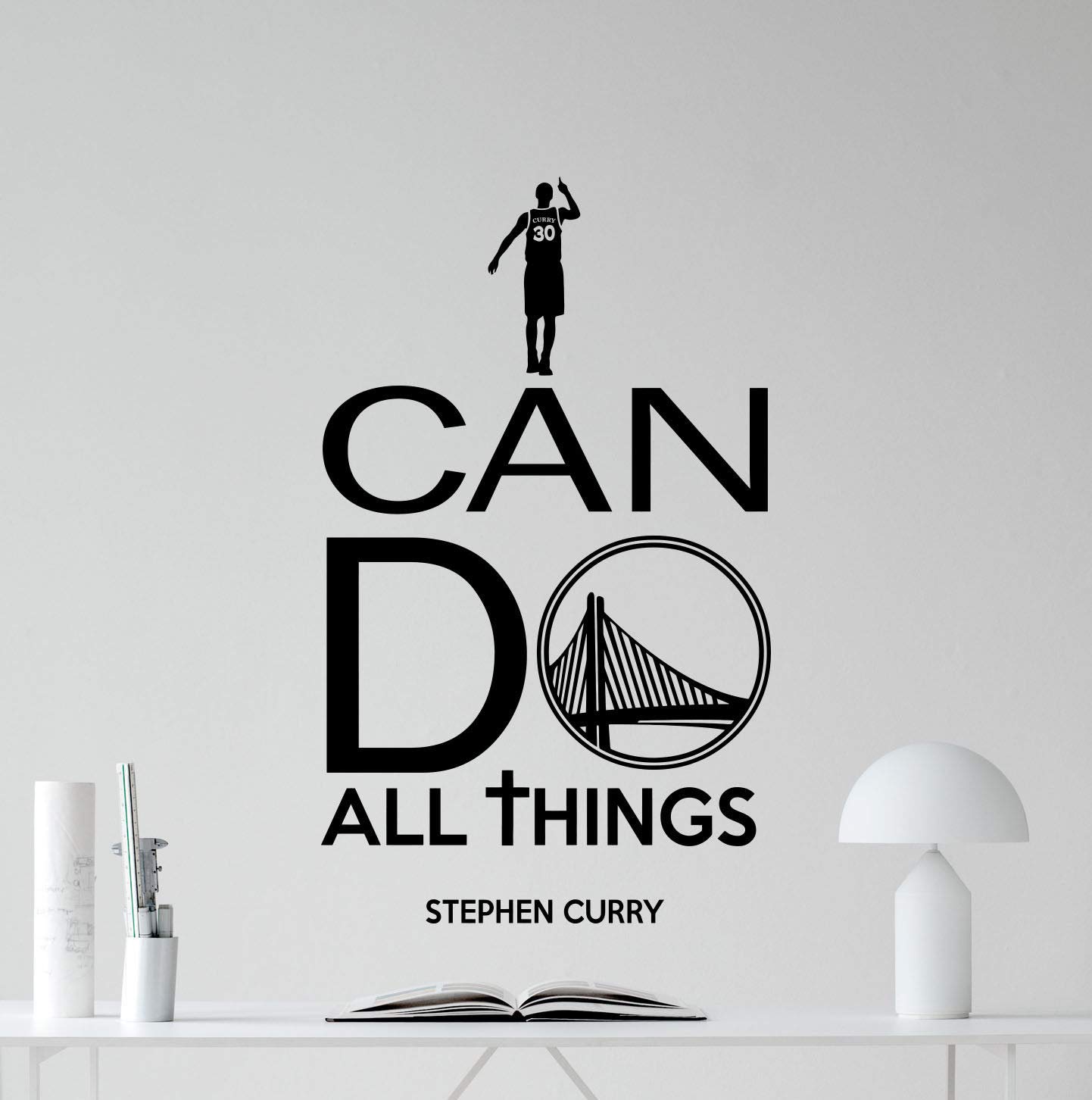 myrockshirt I Can Do All Things Stephen Curry Spruch Zitat Wandtattoo Decal Vinyl Aufkleber Poster Wandtattoo,Frei Farbwahl, Autoaufkleber,Lack,Scheibe, UV&Waschanlagenfest, Profi-Qualität von myrockshirt